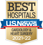 Cardiology and Heart Surgery Specialty badge - Best Hospitals - US News & World Report Cardiology & Heart Surgery 2021-2022