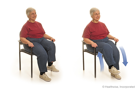 Seated exercise: Marching in plan